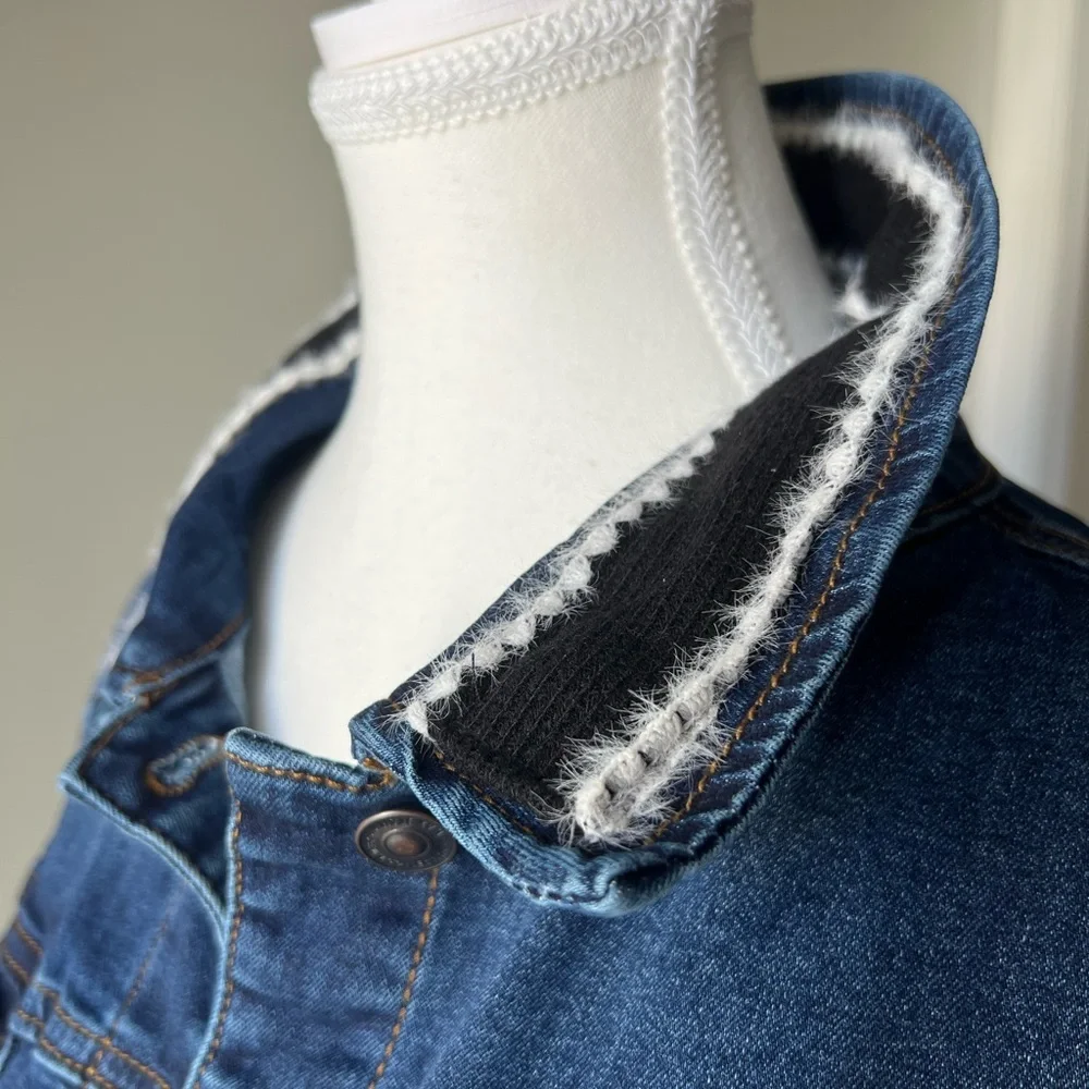 Denim Couture Jacket – Pearl Logo & Luxe Collar Detail - Picture 2 of 12